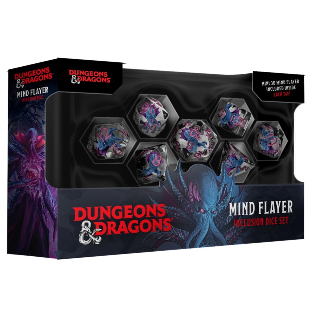 Fanroll: D&D Monsters Resin Inclusion Dice Set: Mind Flayer