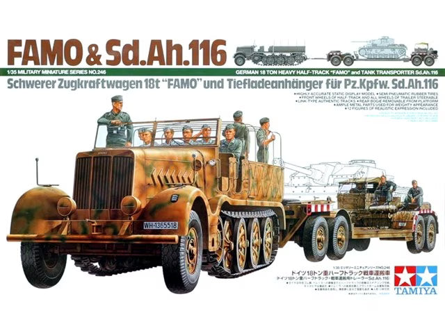 FAMO & Sd.Ah.116 Schwerer Zugkraftwagen 18t "FAMO" und Tiefladeanhänger für Pz.Kpfw. Sd.Ah.116 Tamiya | No. 35246 | 1:35