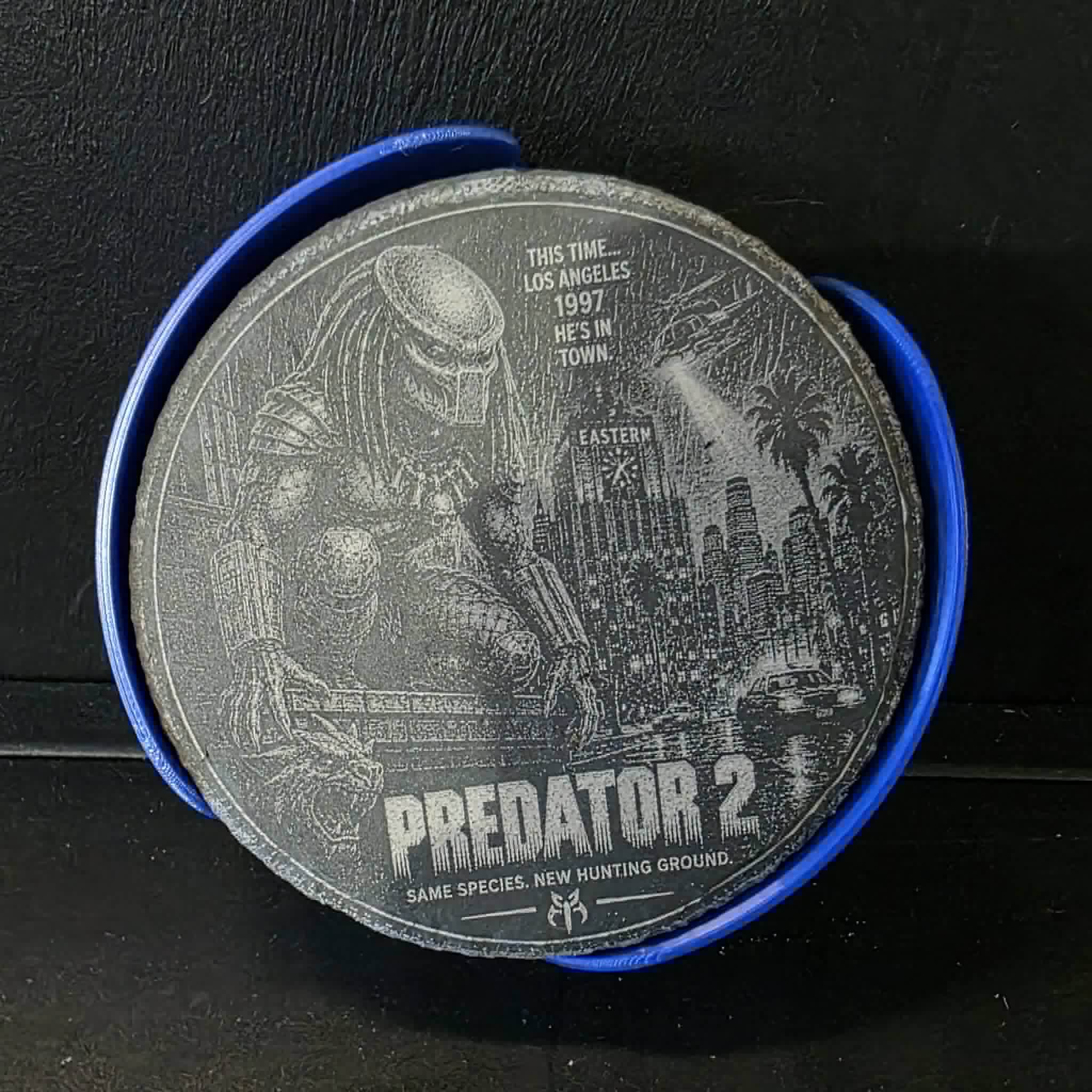 Laser etched slate coasters