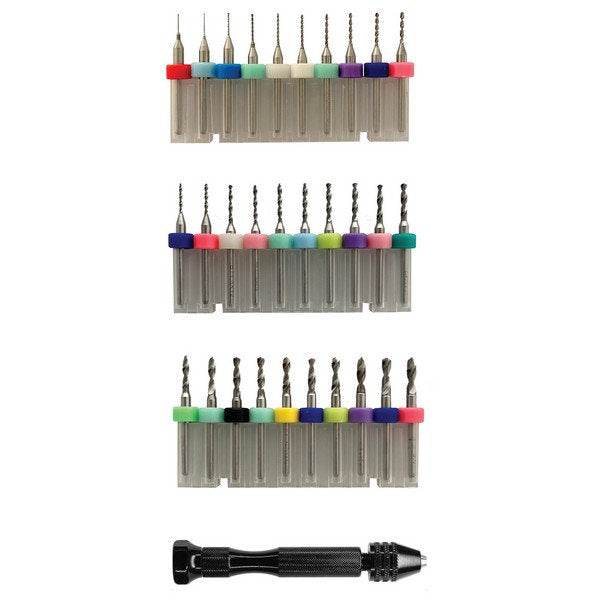 TUNGSTEN MICRO DRILL BIT SET W/HANDLE 31 PIECE - Rising Sun FPV