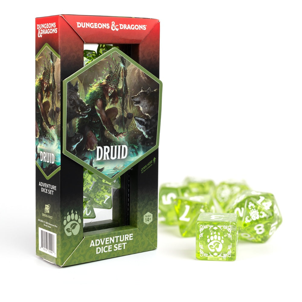Sirius Dice - D&D Adventure Dice - Druid - Green