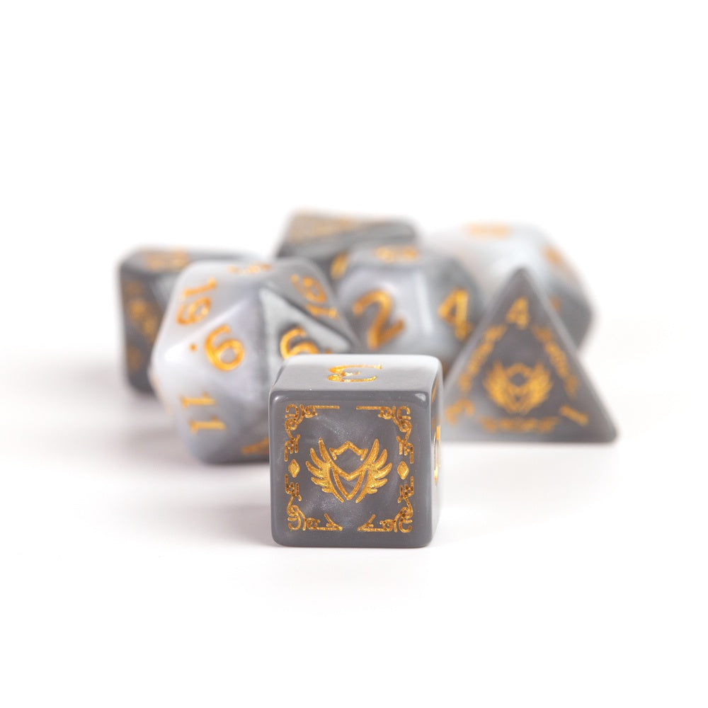 Sirius Dice - D&D Adventure Dice - Paladin - White