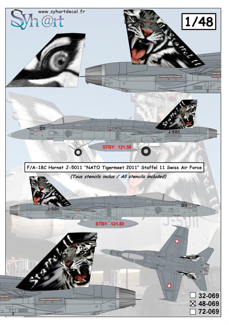 F/A-18C Hornet J-5011 Nato Tigermeet 2011 (Decal)