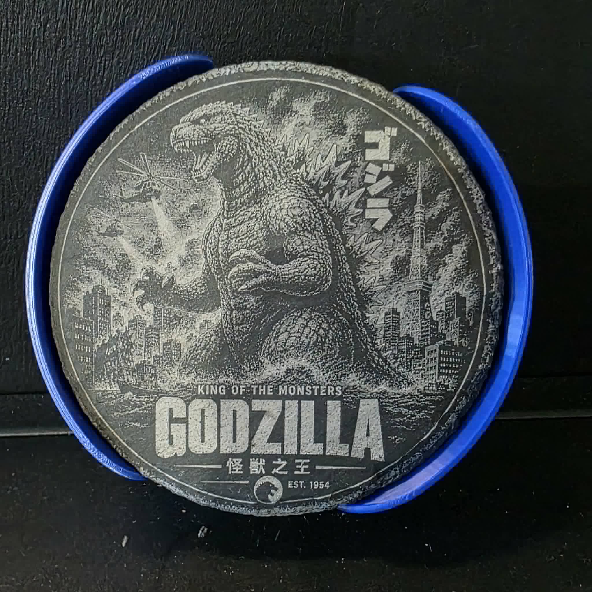 Laser etched slate coasters