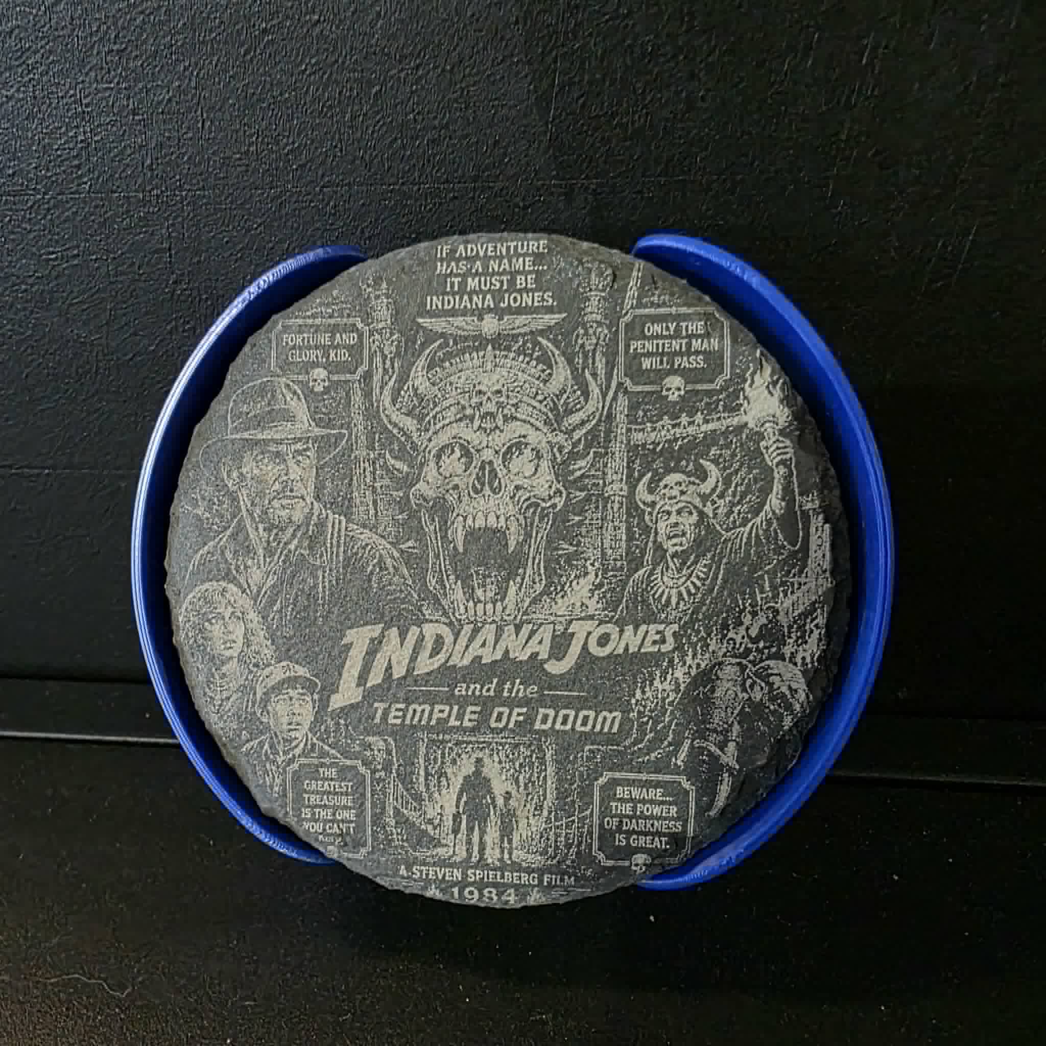 Laser etched slate coasters