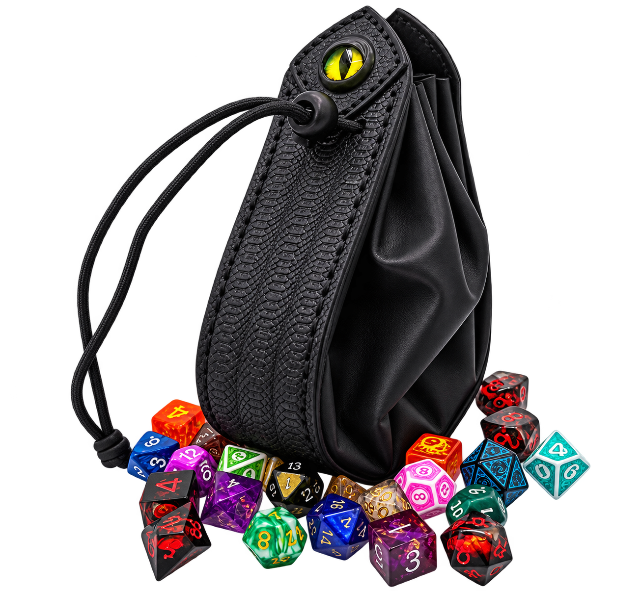 ATD Crafting – Hand-Stitched Leather Dice Bag - Serpent V2