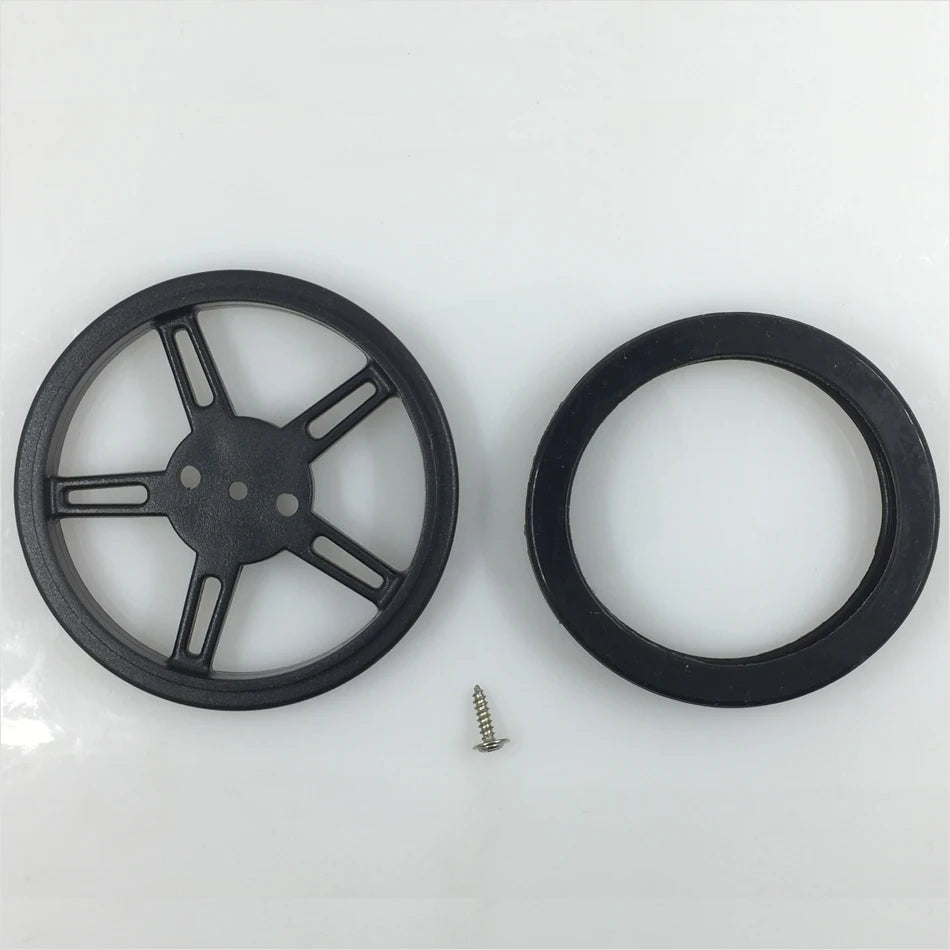 4 PCS 60mm Silicone Tire Wheel - Compatible With 360-degree MG90S Servo