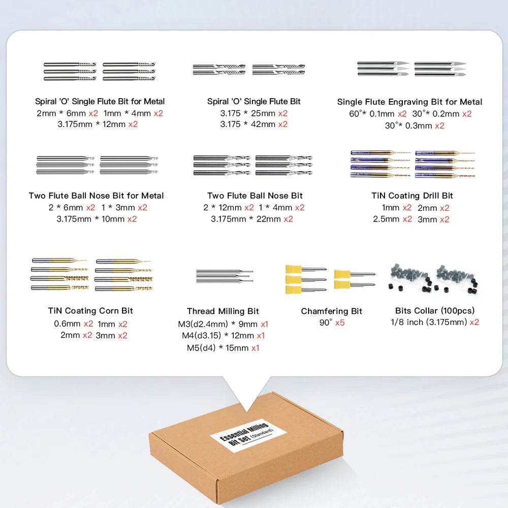 Carvera Essential Milling Bit Set 52 Piece - Rising Sun FPV