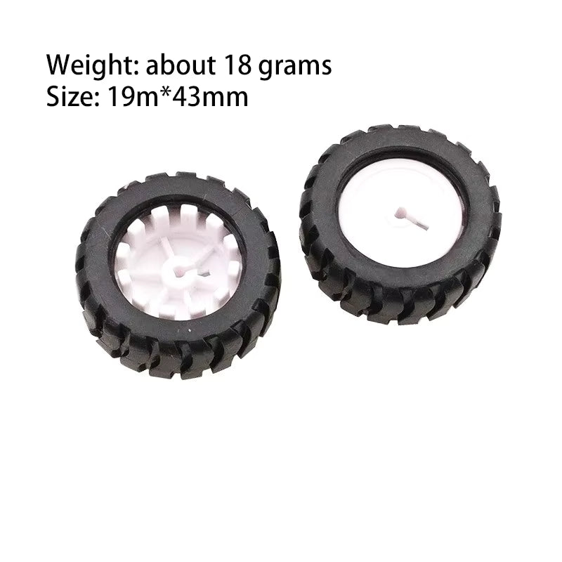 2pcs D-Axis Rubber Tire Robot - 44mm Model Wheel For N20 Motor