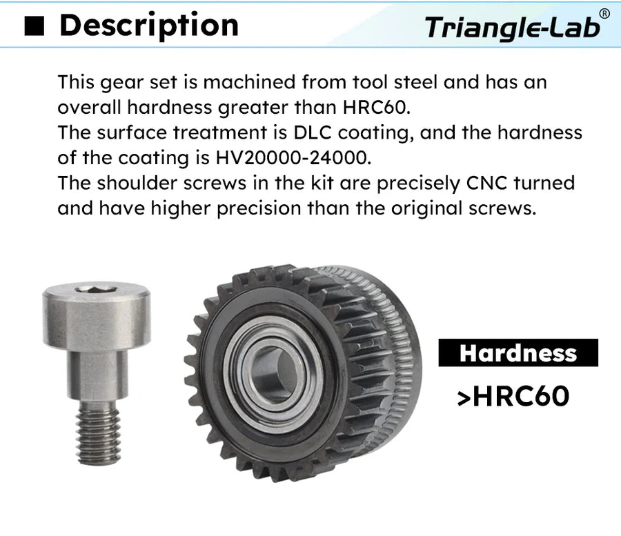 Creality K1C/K1/K1 Max Metal Extruder Gear (DLC Coating) By Trianglelab