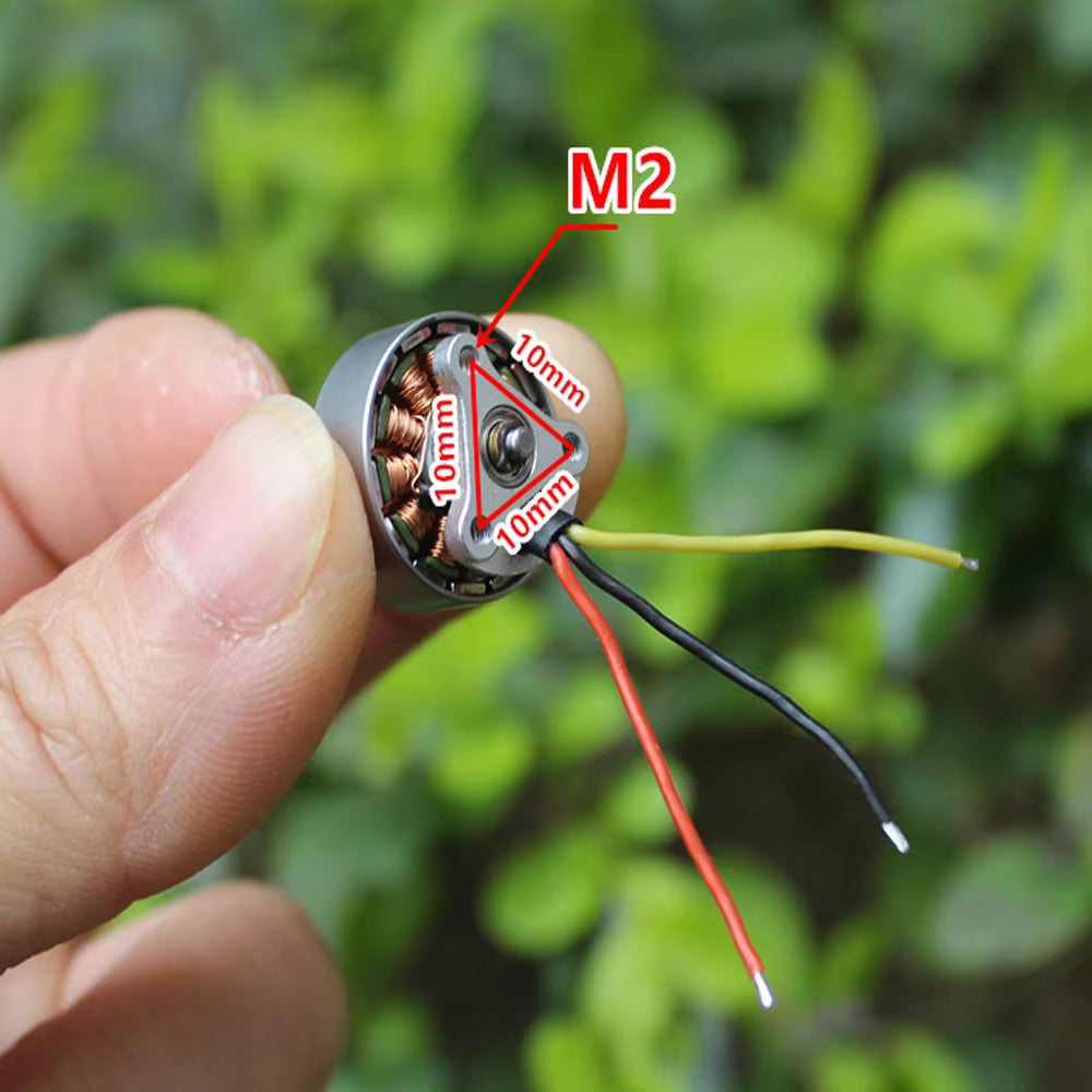 Mini 18mm 3-phase Brushless Motor DC 7.4V 2750KV High Speed 2mm Shaft 2S-3S BLDC