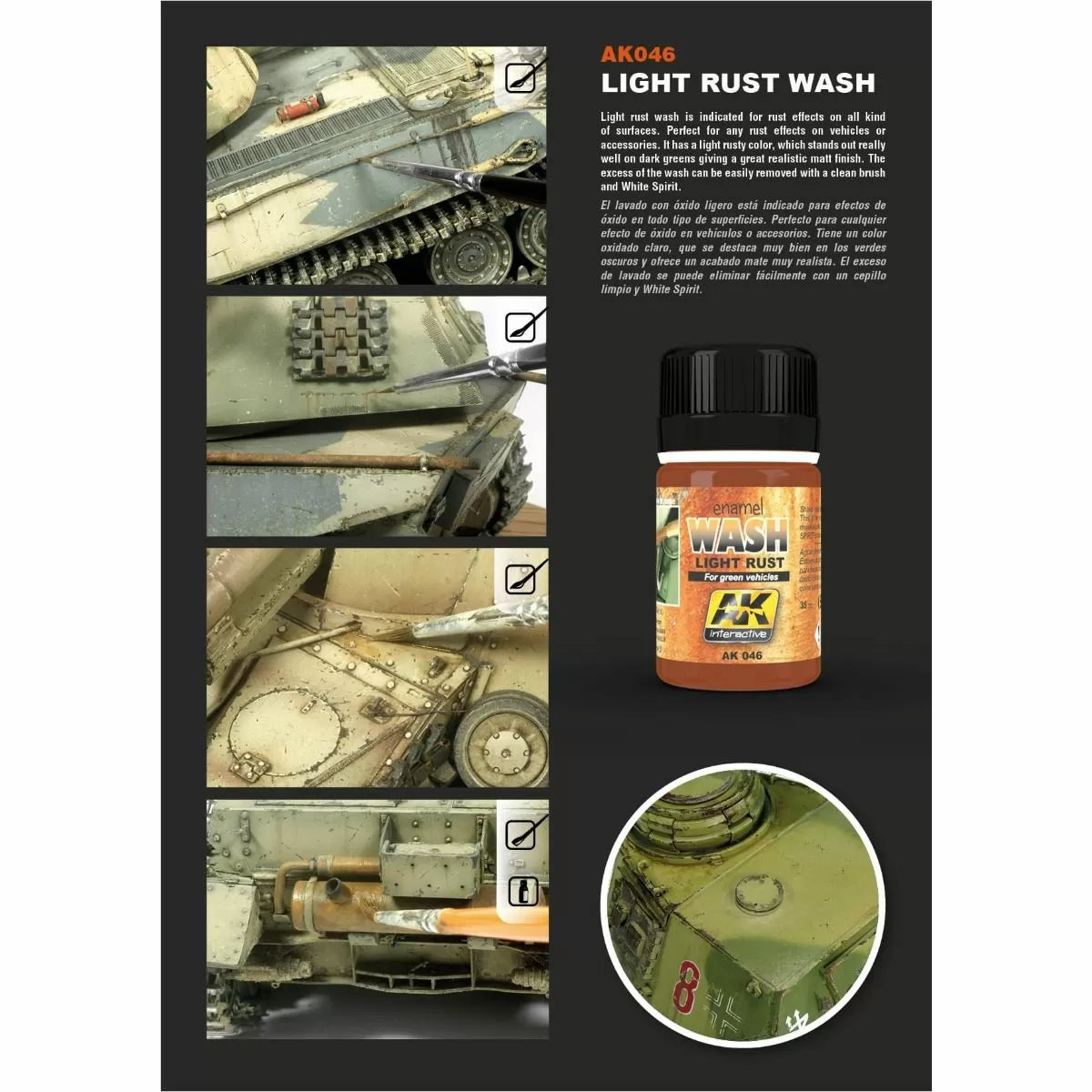 AK Interactive - Weathering Products - Light Rust Wash 35ml