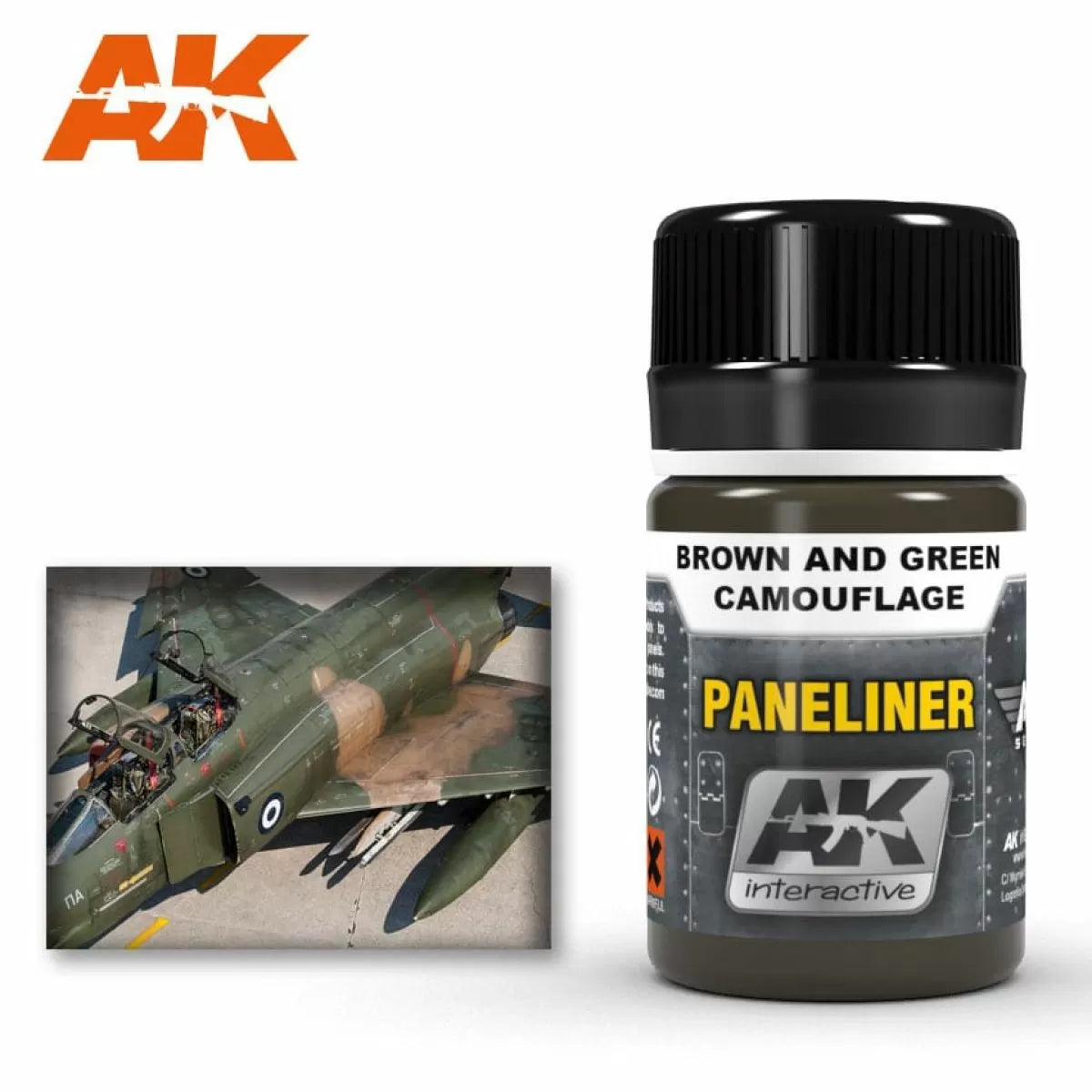 AK Interactive - Weathering Products - Paneliner for Brown and Green Camouflage 35ml