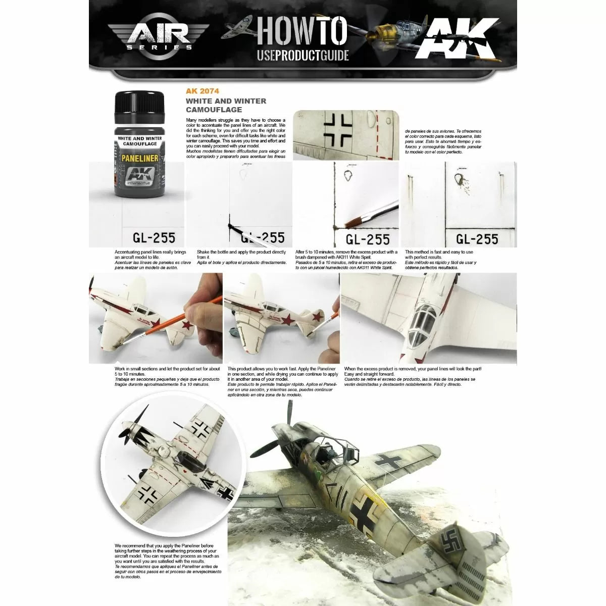 AK Interactive - Weathering Products - Paneliner for White and Winter Camouflage 35ml