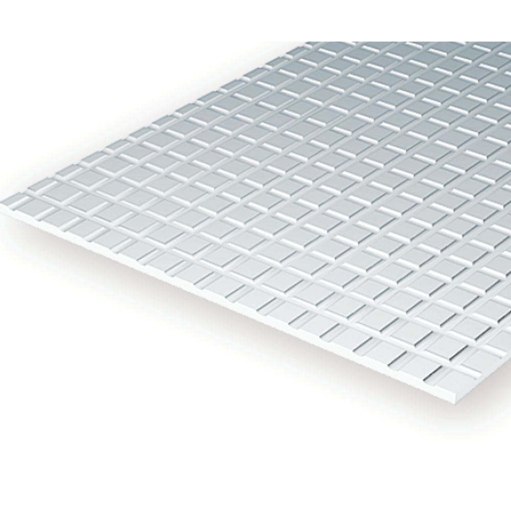 Evergreen 14505 Styrene Square Tile Sheet, 1/4 in Squares, 12 x 24 in