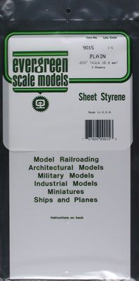 Evergreen 19015 White Styrene Sheet 12 x 24 in, .015 in Thick (12 Pack)