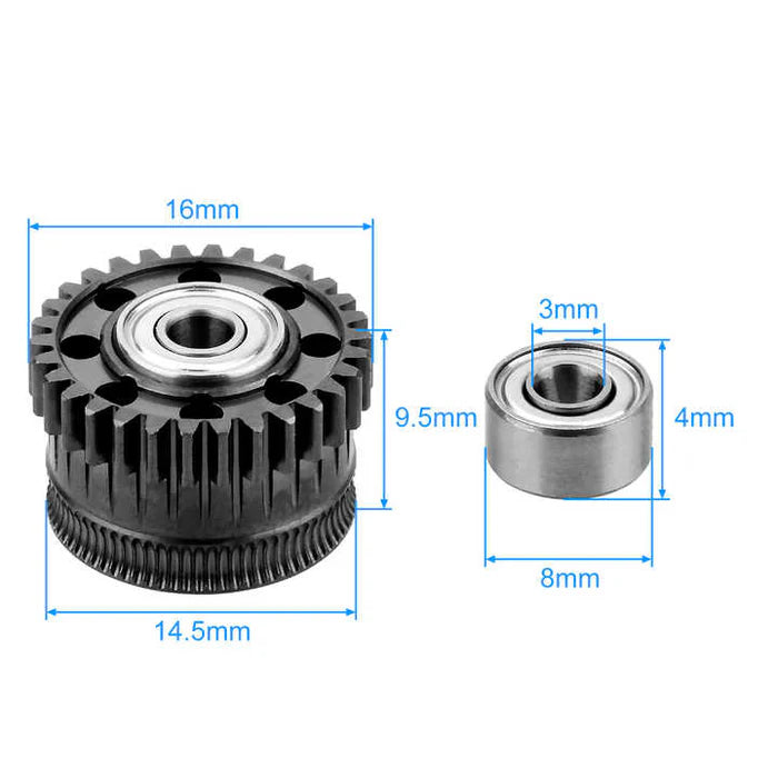 Creality K2 Plus Metal Extruder Gear (DLC Coating) by Fysetc
