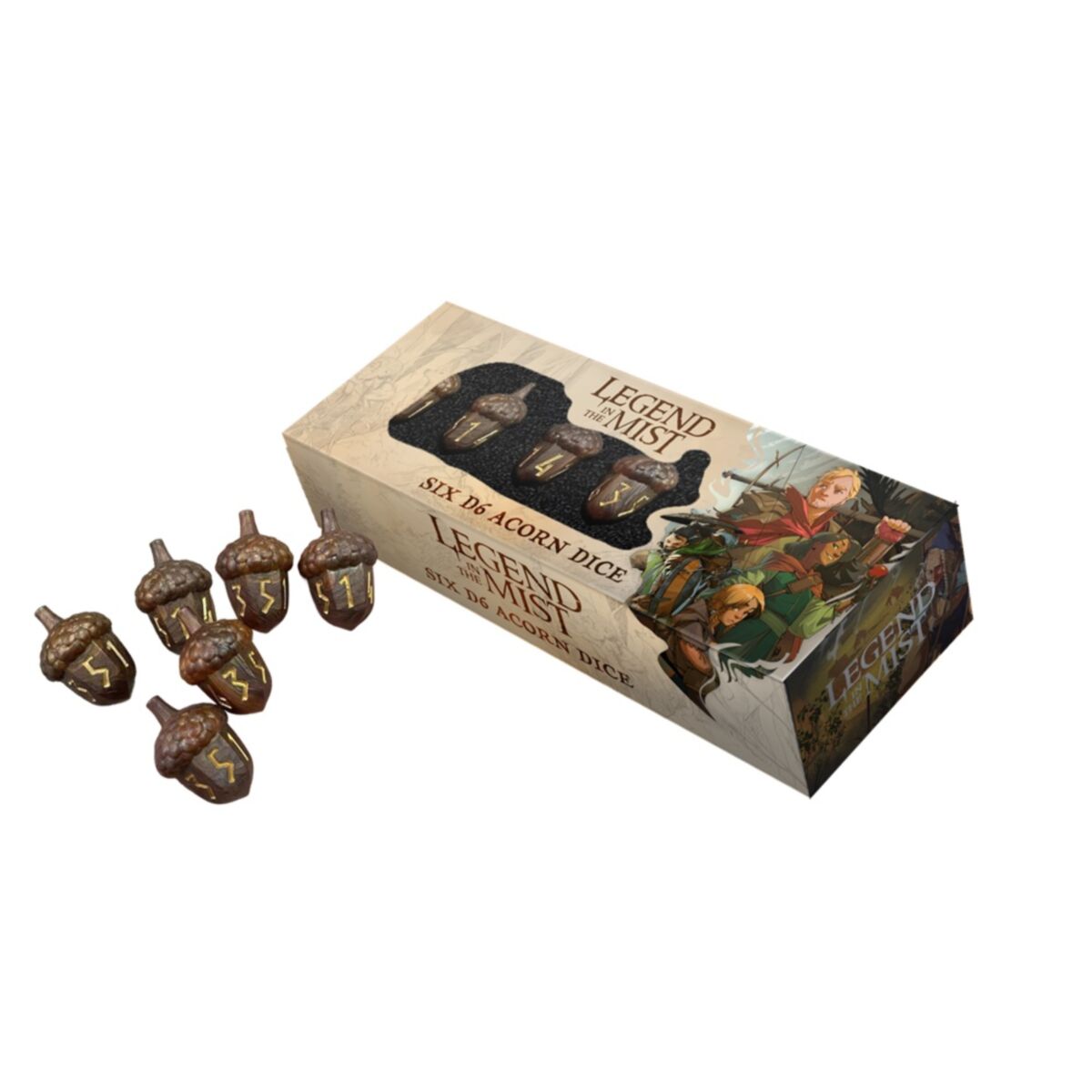 Fanroll: Legend in the Mist Resin Acorn Dice Set: 6d6