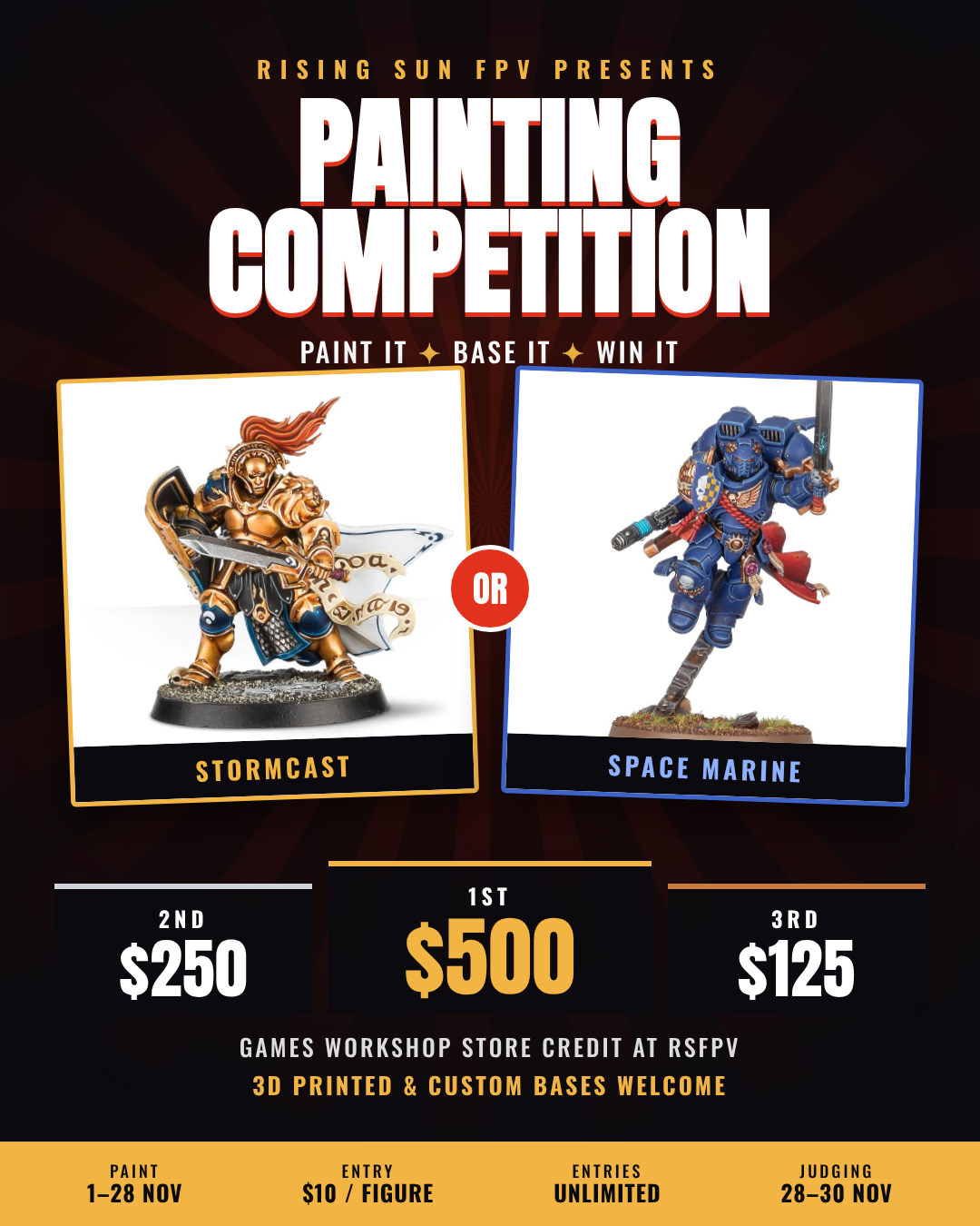 RSFPV Painting Competition: Space Marines vs Stormcast 🎨⚔️ - Entry Ticket