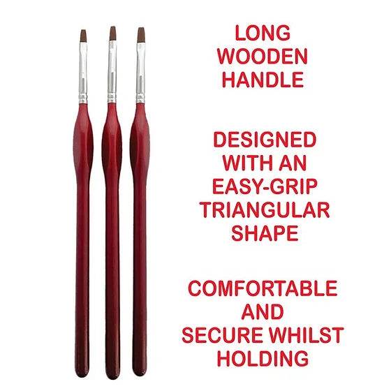 SYNTHETIC FLAT DETAIL PAINT BRUSH SET 3MM, 4MM, 5MM - Rising Sun FPV