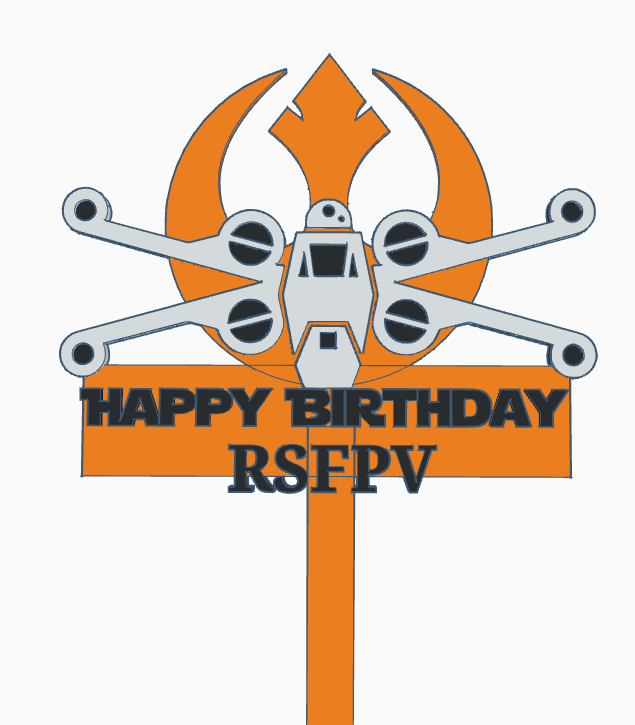 Star Wars X-wing Cake Topper - Rising Sun FPV