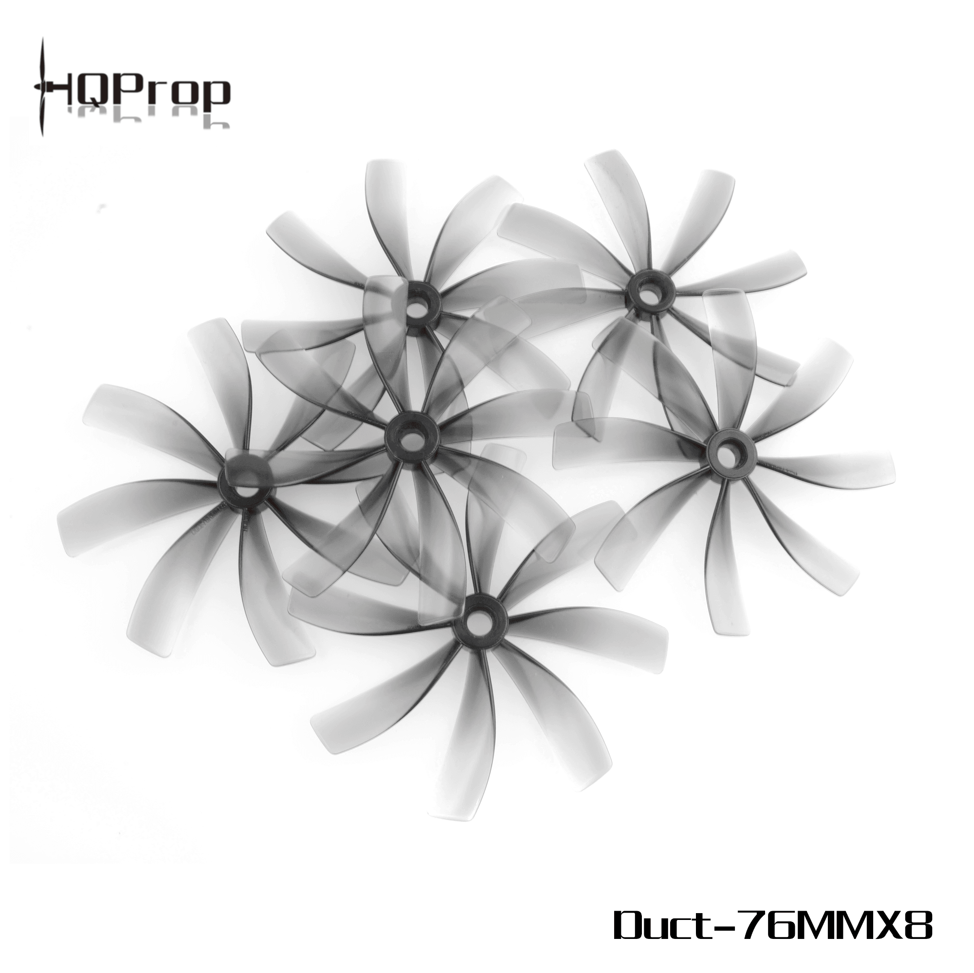 HQProp Duct-76MMX8 for Cinewhoop Grey (2CW+2CCW)-Poly Carbonate - Rising Sun FPV