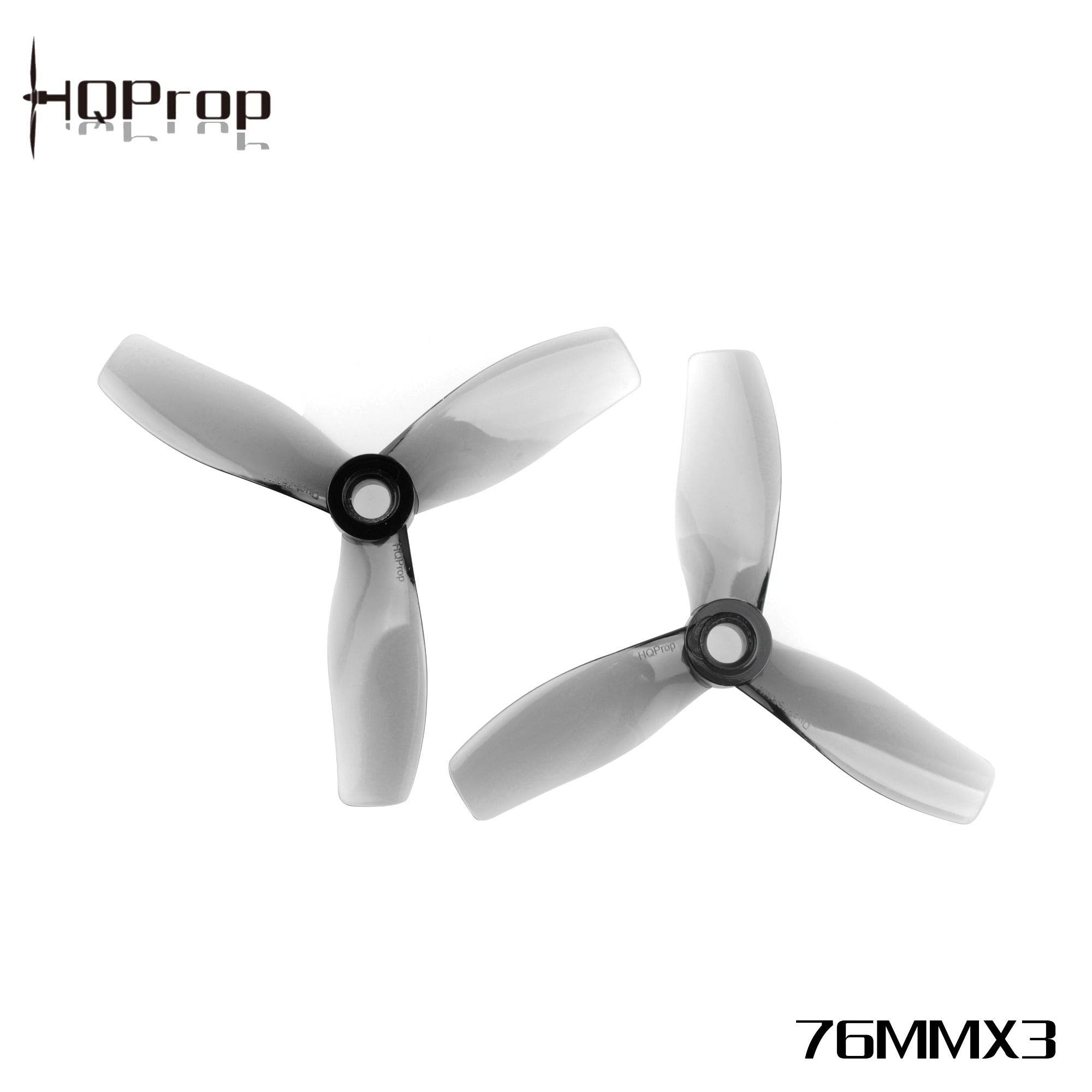 HQProp D76MMX3 for Cinewhoop Grey (2CW+2CCW)-Poly Carbonate - Rising Sun FPV