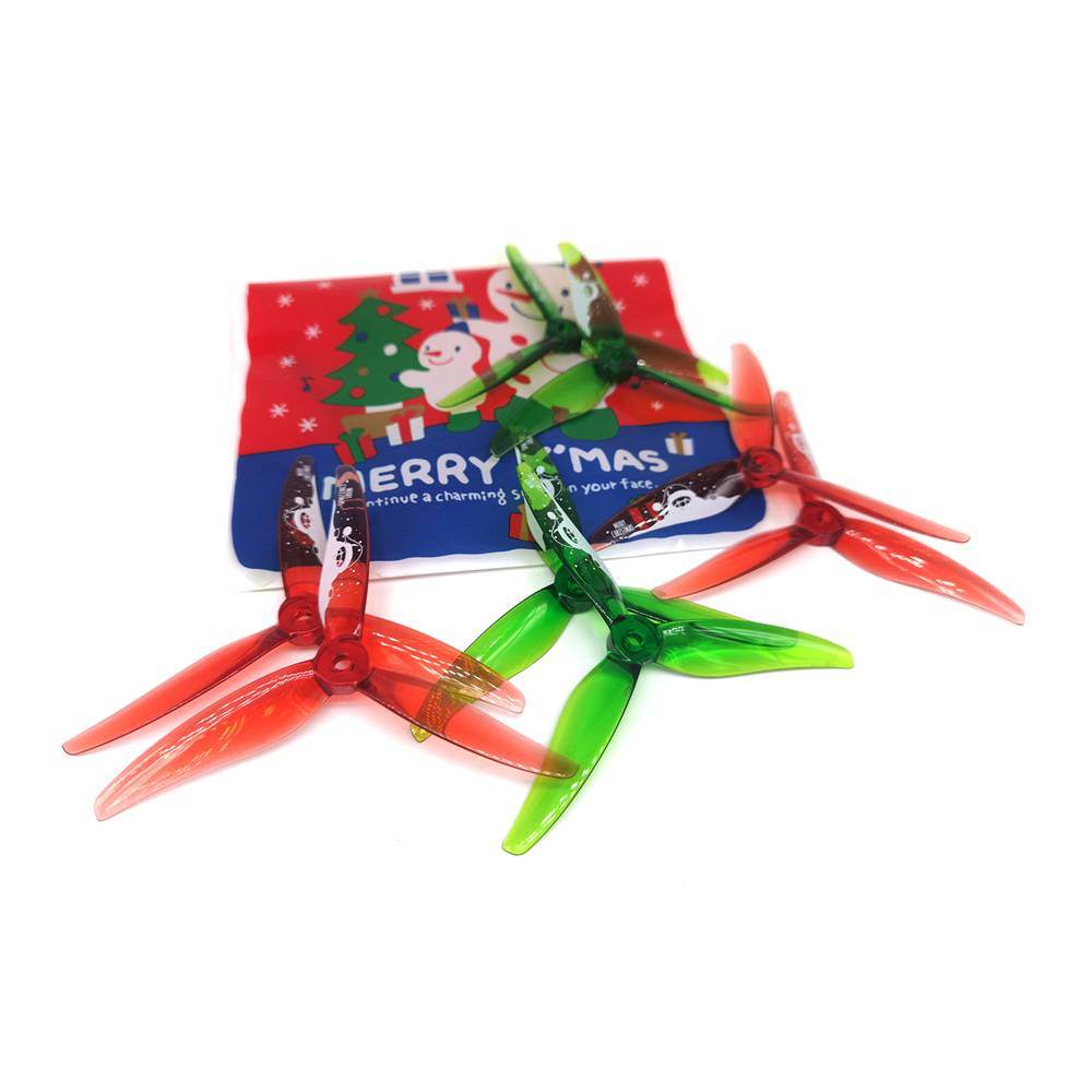 Gemfan 51466 V2 Hurricane 3-Blade Propellers (Set of 8) - Father Christmas Edition - Rising Sun FPV