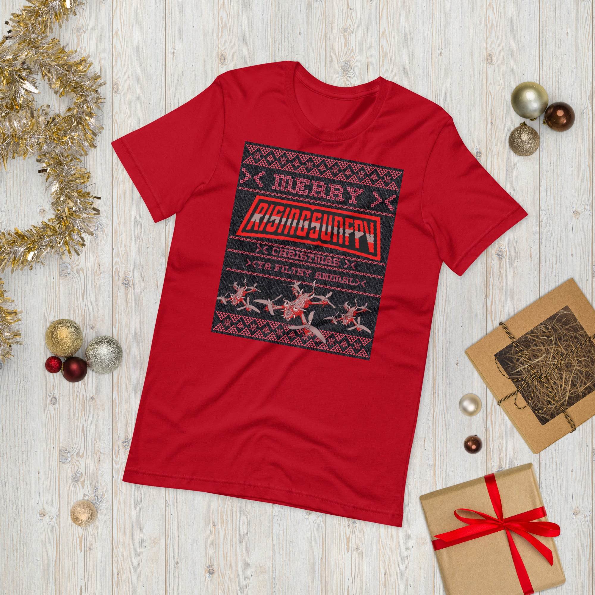 YA FILTHY ANIMAL XMAS T-SHIRT - Rising Sun FPV