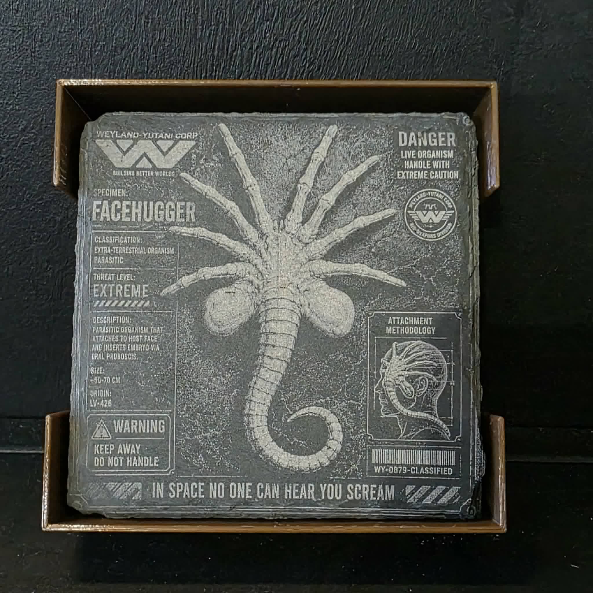 Laser etched slate coasters