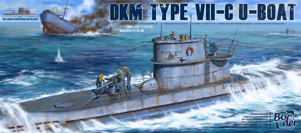 Border Model DKM Type VII-C U-Boat (Bridge/Deck Section)