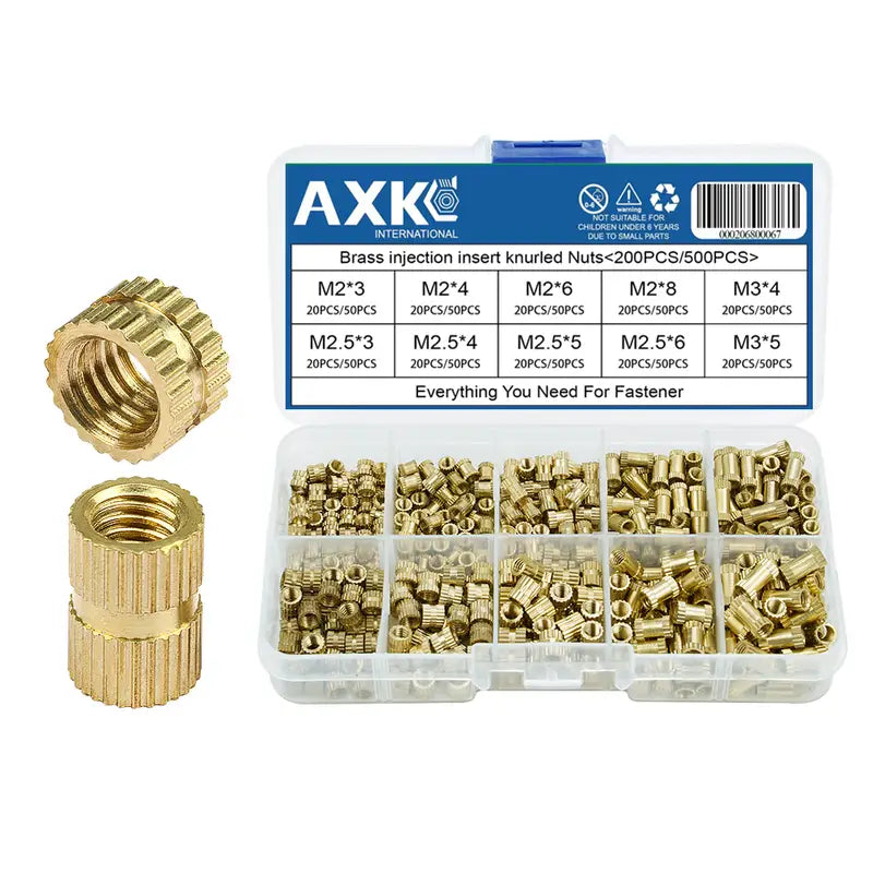 200 Brass Insert Nuts Kit Female Threaded Insert Set Knurled Nut Kit M2 M2.5 M3 - Rising Sun FPV