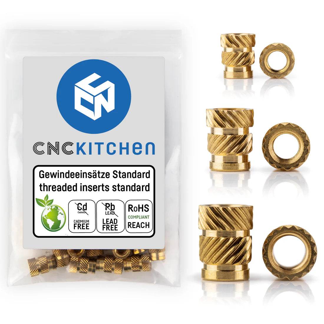 CNC Kitchen Brass Heat Set Inserts - Rising Sun FPV