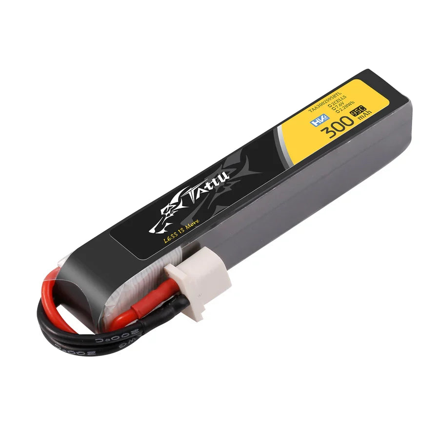 Tattu 300mAh 2S 95C 7.6V HV Lipo Battery - Long with BT3.0 Plug