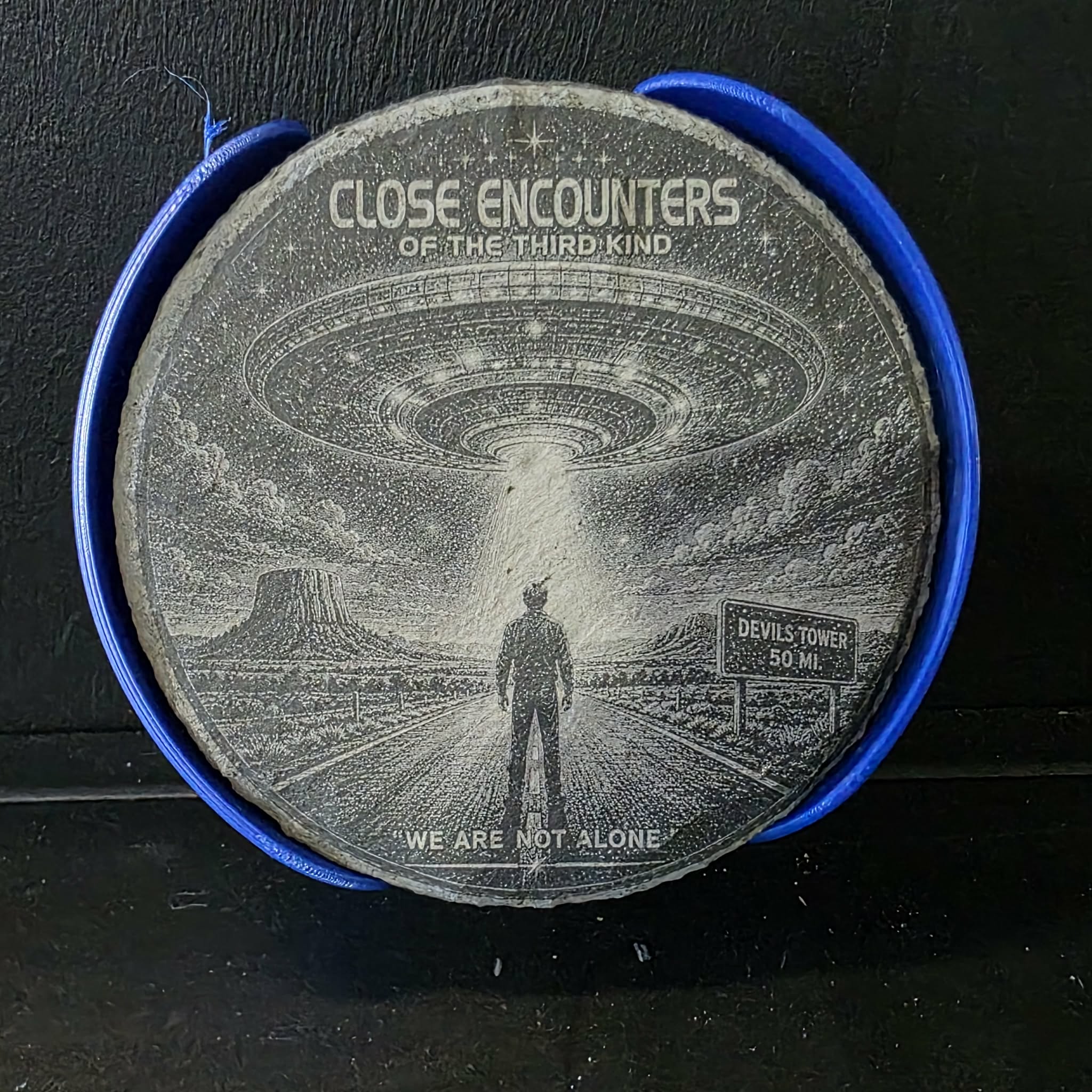 Laser etched slate coasters