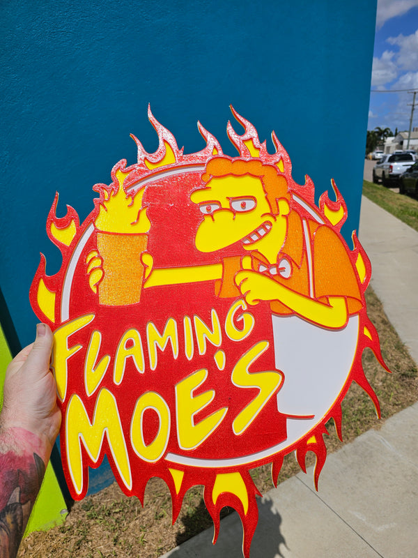 Simpsons Flaming Moe's Bar Sign Large