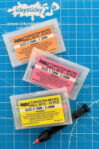 TUNGSTEN MICRO DRILL BIT SET W/HANDLE 31 PIECE - Rising Sun FPV