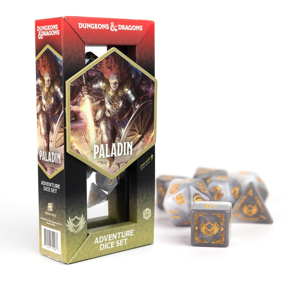 Sirius Dice - D&D Adventure Dice - Paladin - White