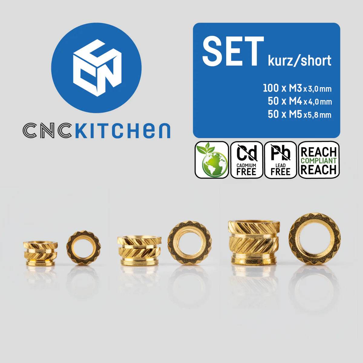 CNC Kitchen Brass Heat Set Inserts - Rising Sun FPV