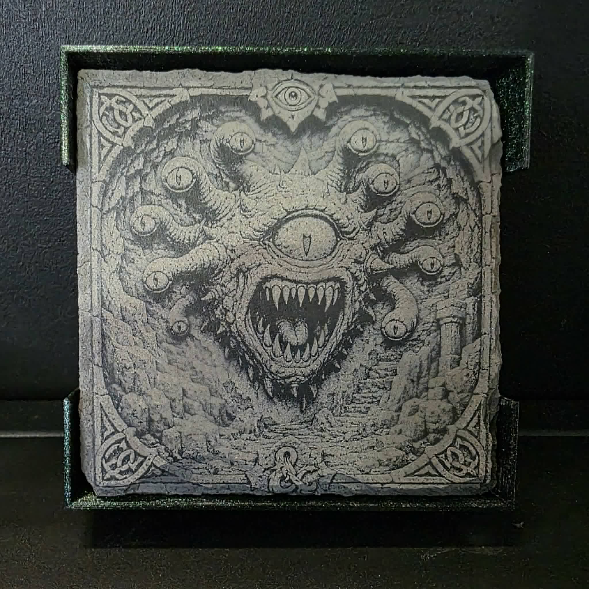 Laser etched slate coasters