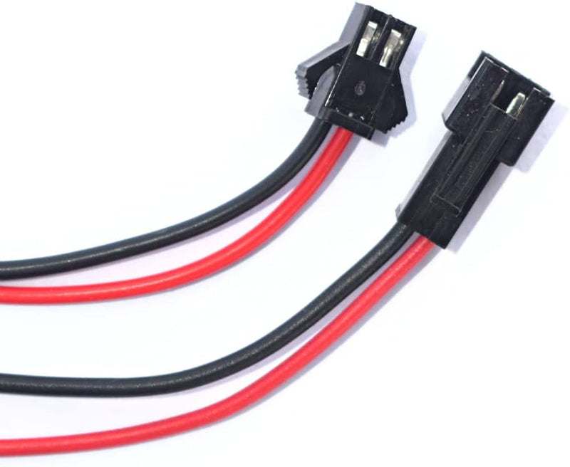 JST SM 2 Pin Male/Female Connectors w/12cm 20AWG Lead