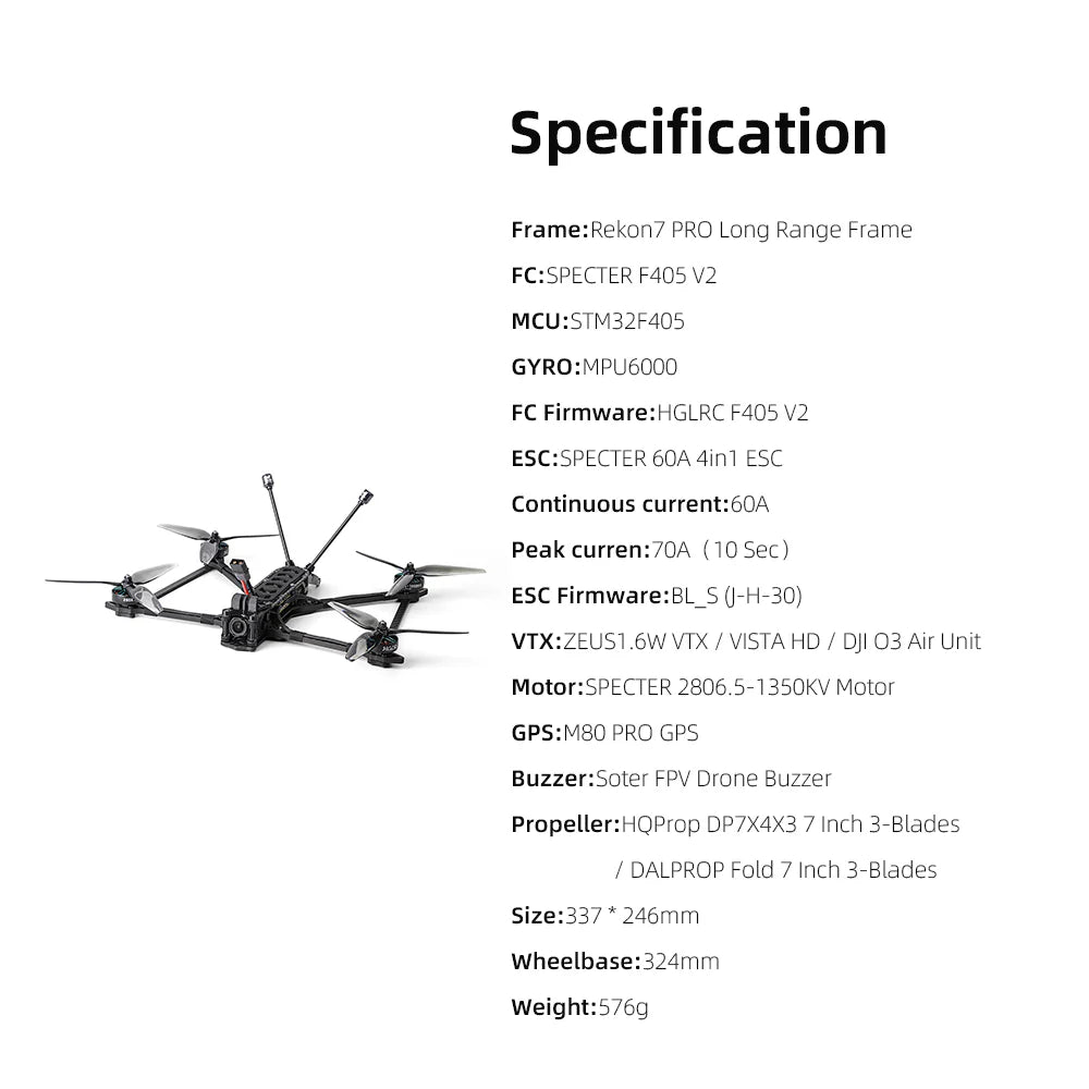 Rekon7 PRO Long Range FPV - PNP - Analog