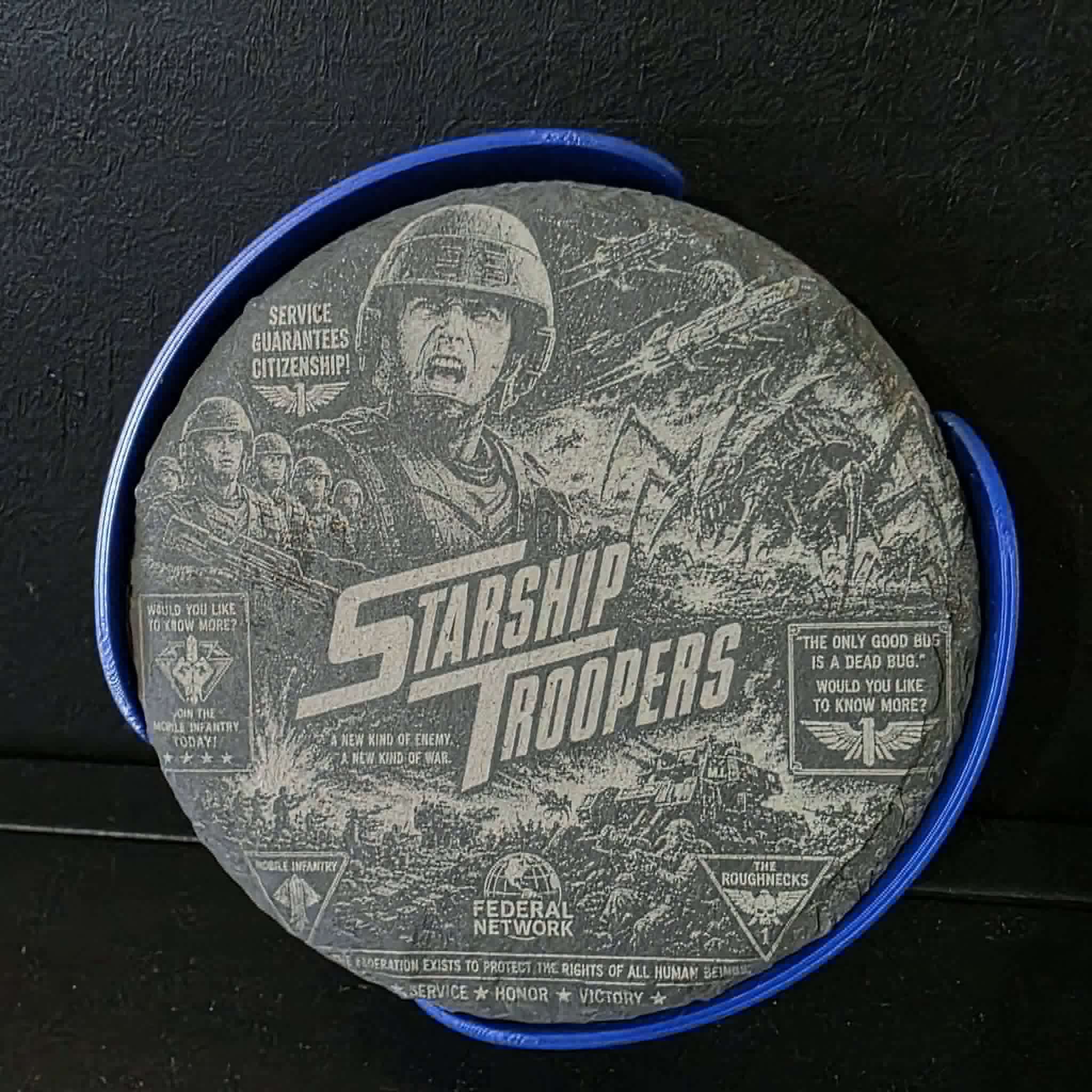 Laser etched slate coasters
