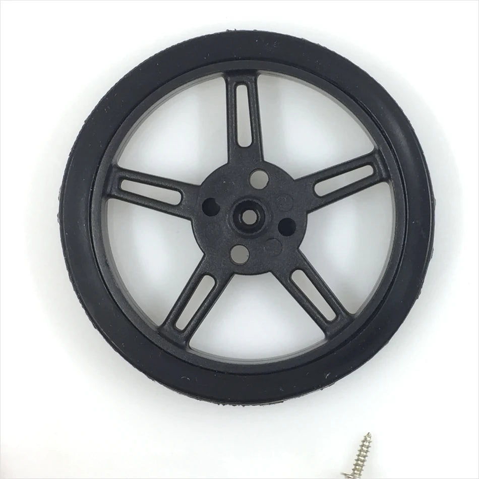 4 PCS 60mm Silicone Tire Wheel - Compatible With 360-degree MG90S Servo