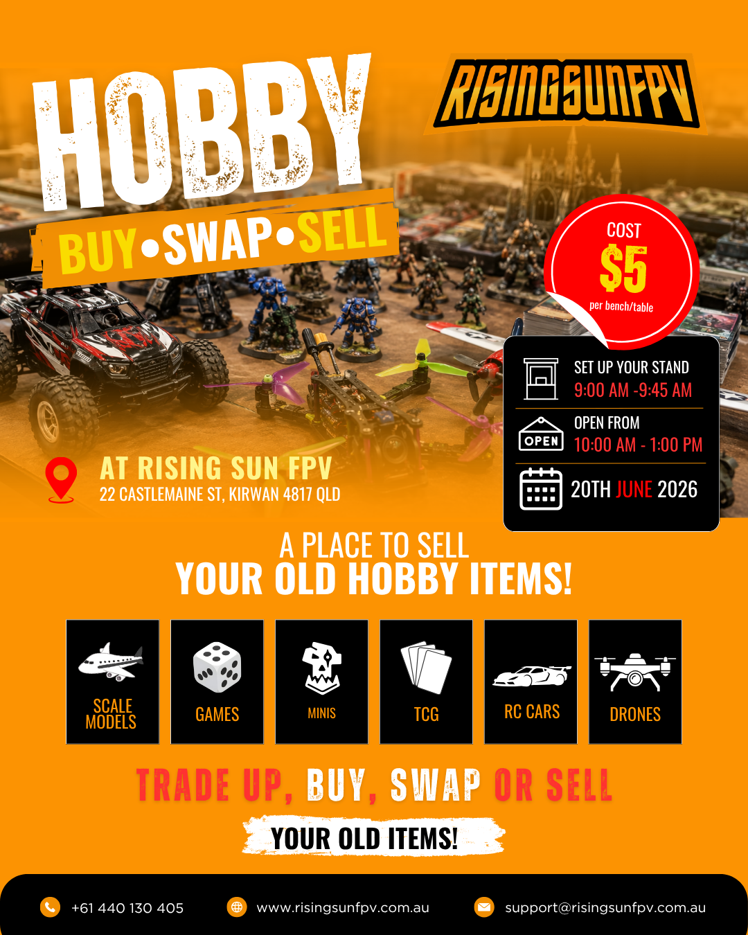 Rising Sun FPV Hobby Buy • Swap • Sell Day – Stall Holder Ticket