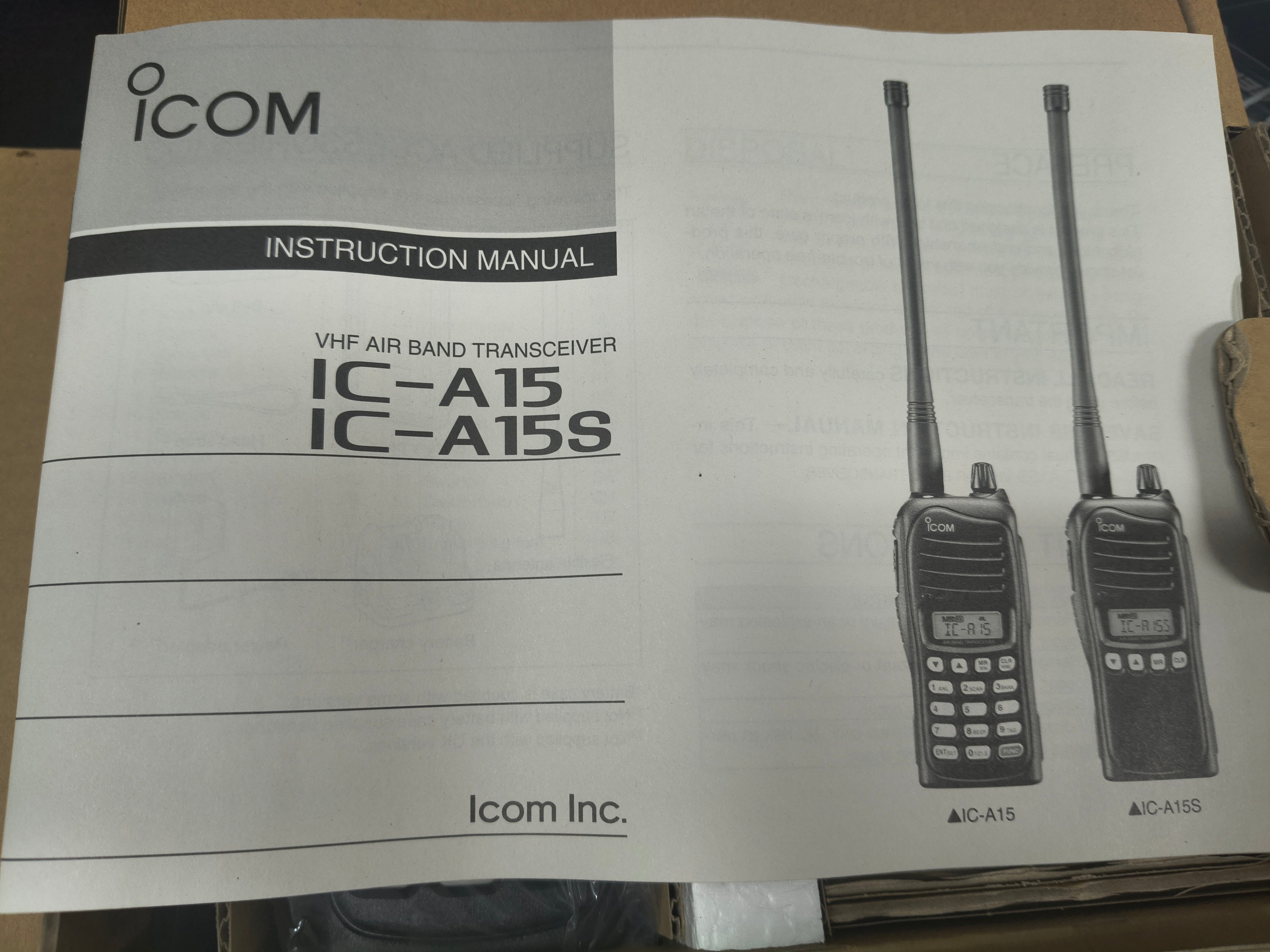 ICOM IC-A15 Airband Handheld Radio