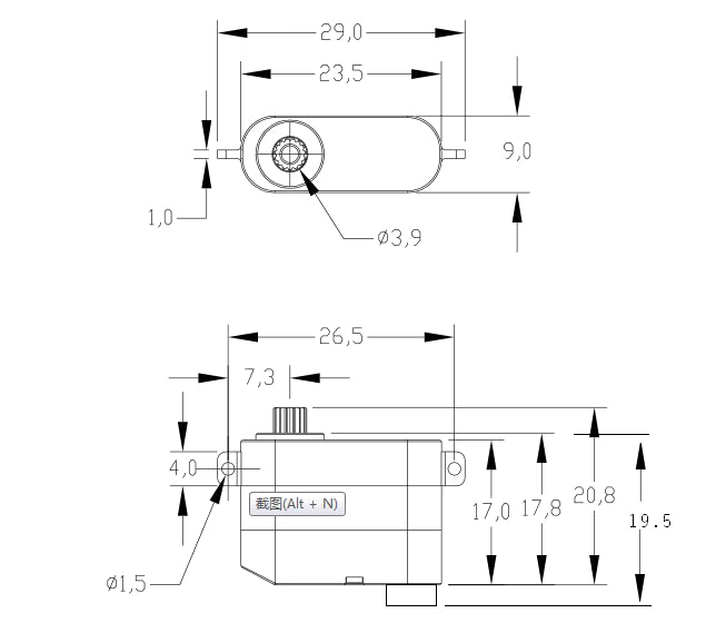 OCS-D008B 7.4V  Coreless Motor Micro Servo  -7.7g -3.2kg.cm