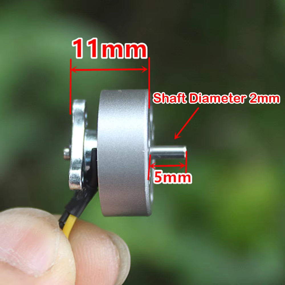 Mini 18mm 3-phase Brushless Motor DC 7.4V 2750KV High Speed 2mm Shaft 2S-3S BLDC