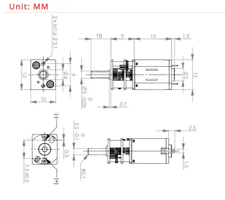 N20 Motor, 12V, 1000RPM