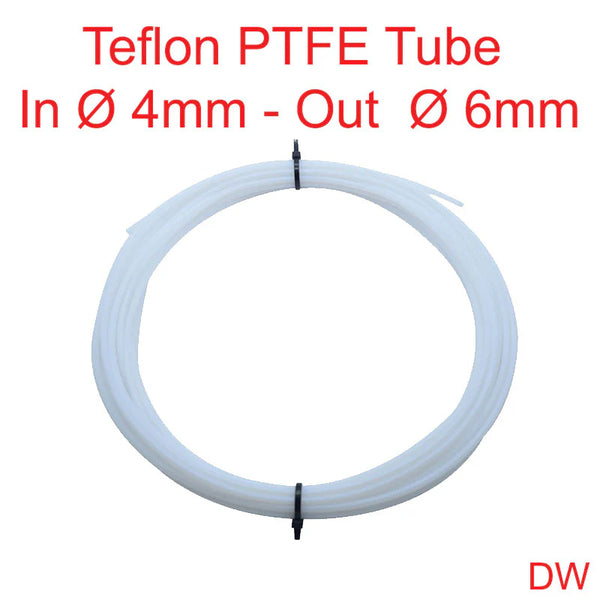 Teflon PTFE Bowden Tube (4mm ID x 6mm OD)